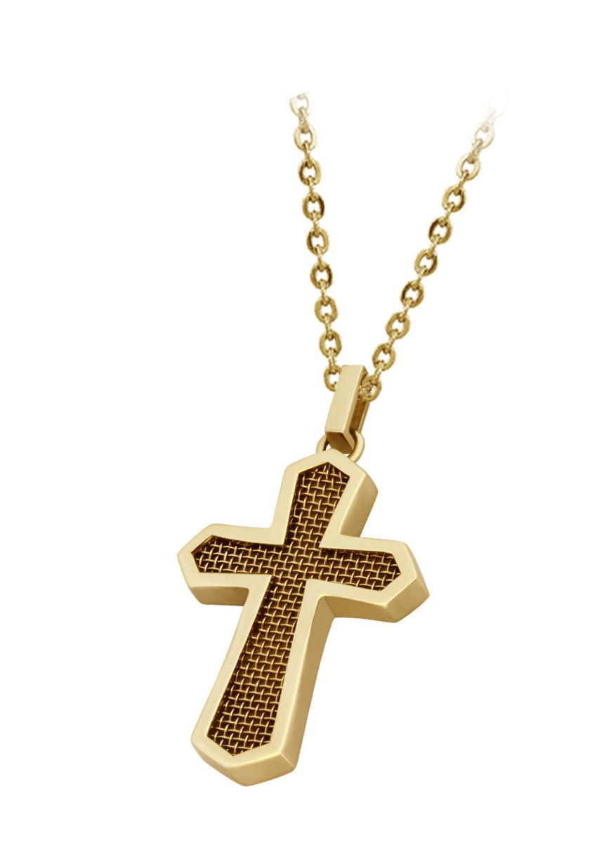 Mighty Cross 14K Gold Plated Pendant Necklace - My Miamor